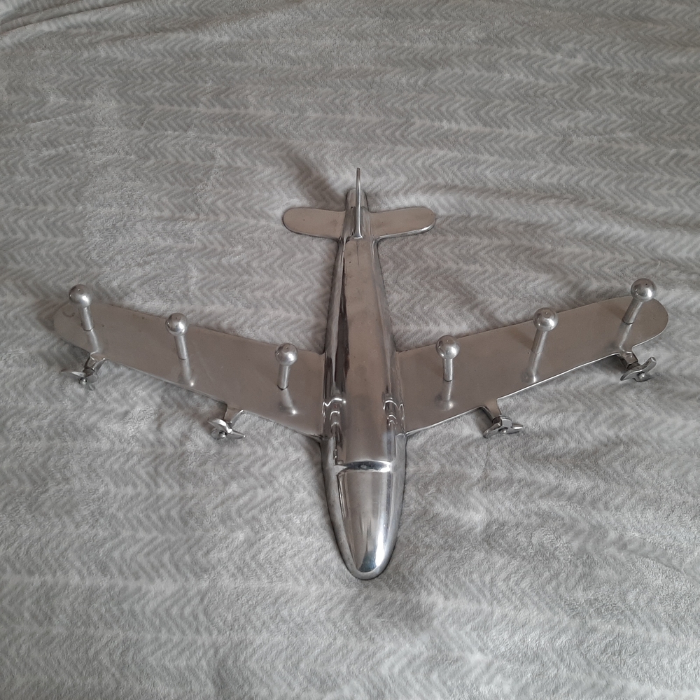 Silver Chrome Airplane Model Decor